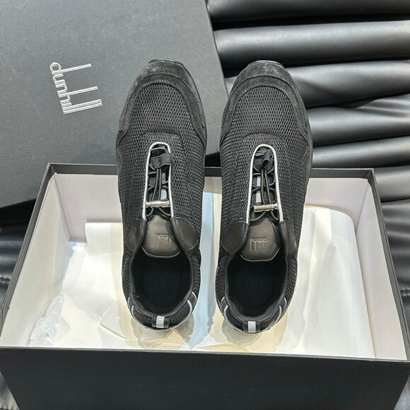 Dunhill Mens Lace-Up Casual Mesh Sneakers Black - Picture 5 of 10